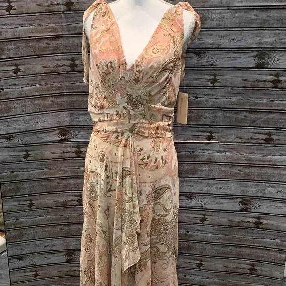 BANDOLINO Peach Blossom Layered Hi Low Dress NWT - Picture 2 of 13